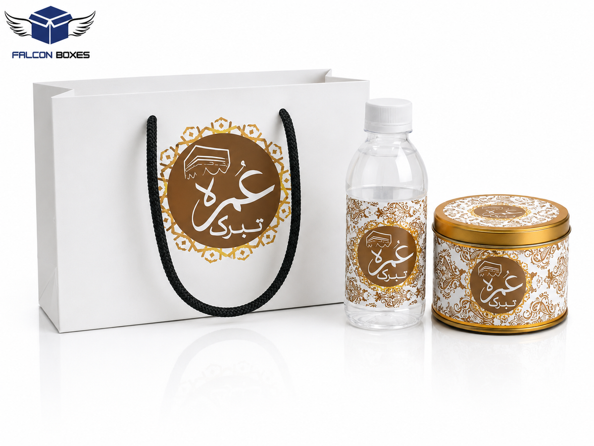 Luxury Golden Set (with Tin Jar 250g) - Umrah Tabarruk Packaging