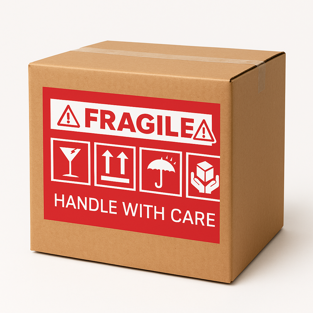100 Pieces Fragile Stickers Multiple Sizes