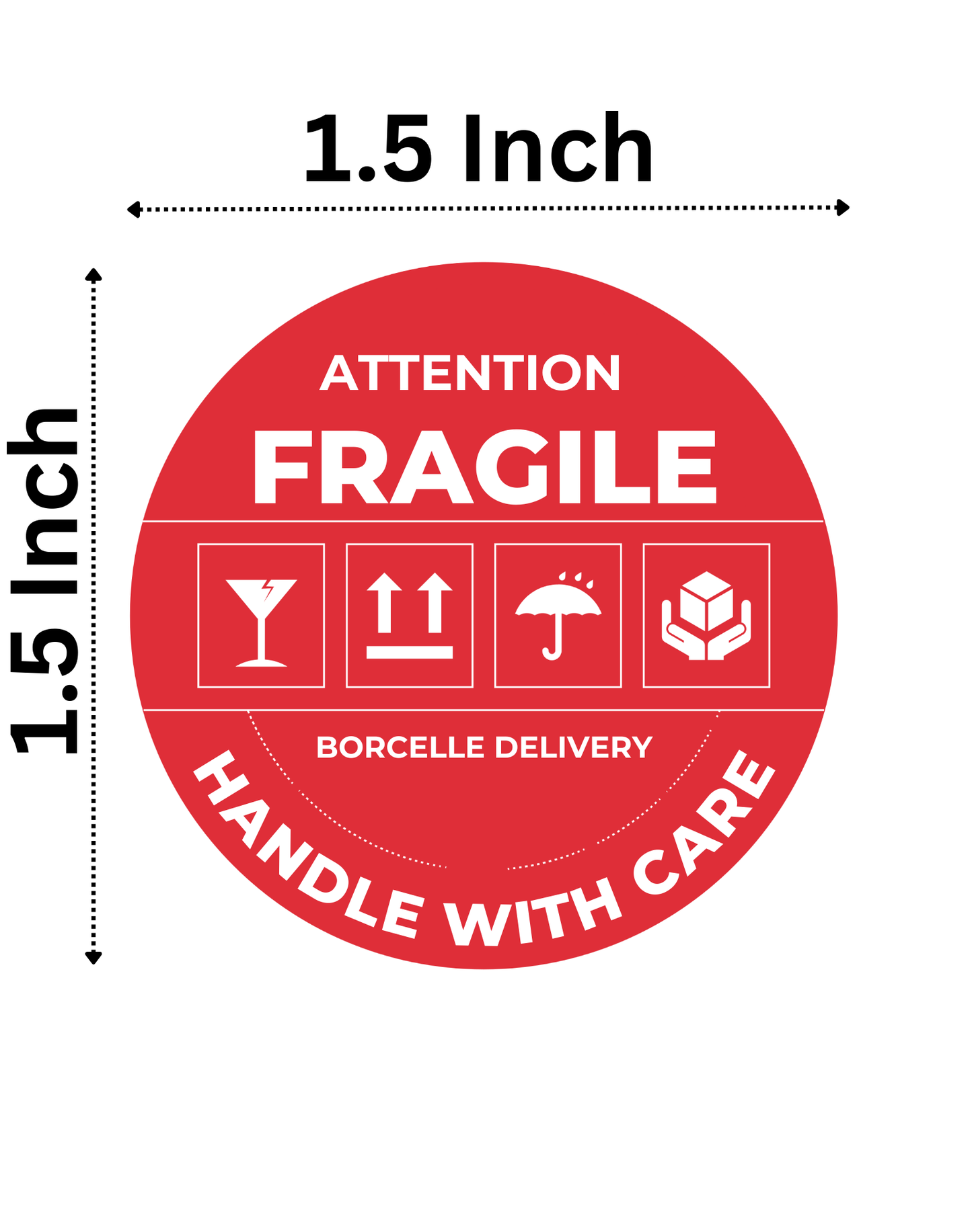 100 Pieces Fragile Stickers Multiple Sizes