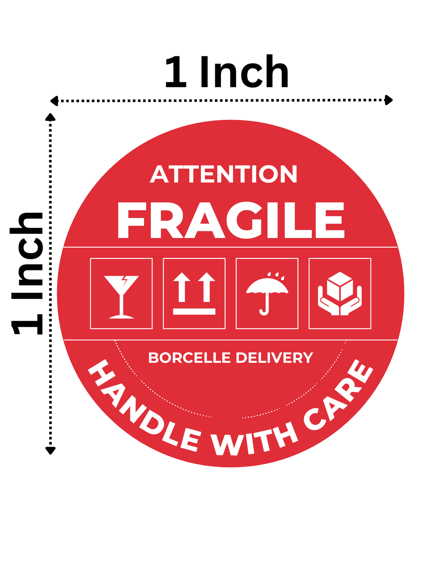 100 Pieces Fragile Stickers Multiple Sizes