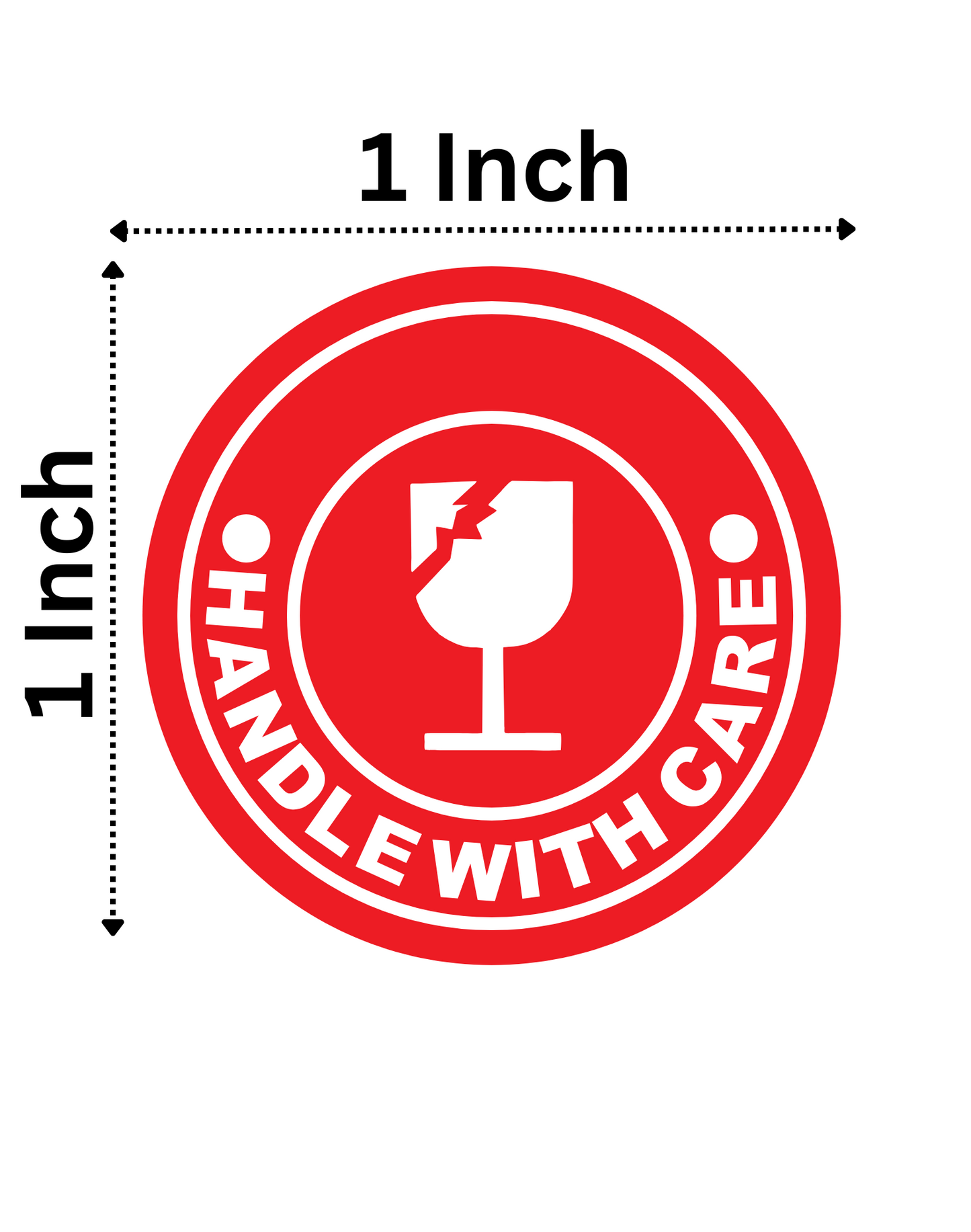 100 Pieces Fragile Stickers Multiple Sizes