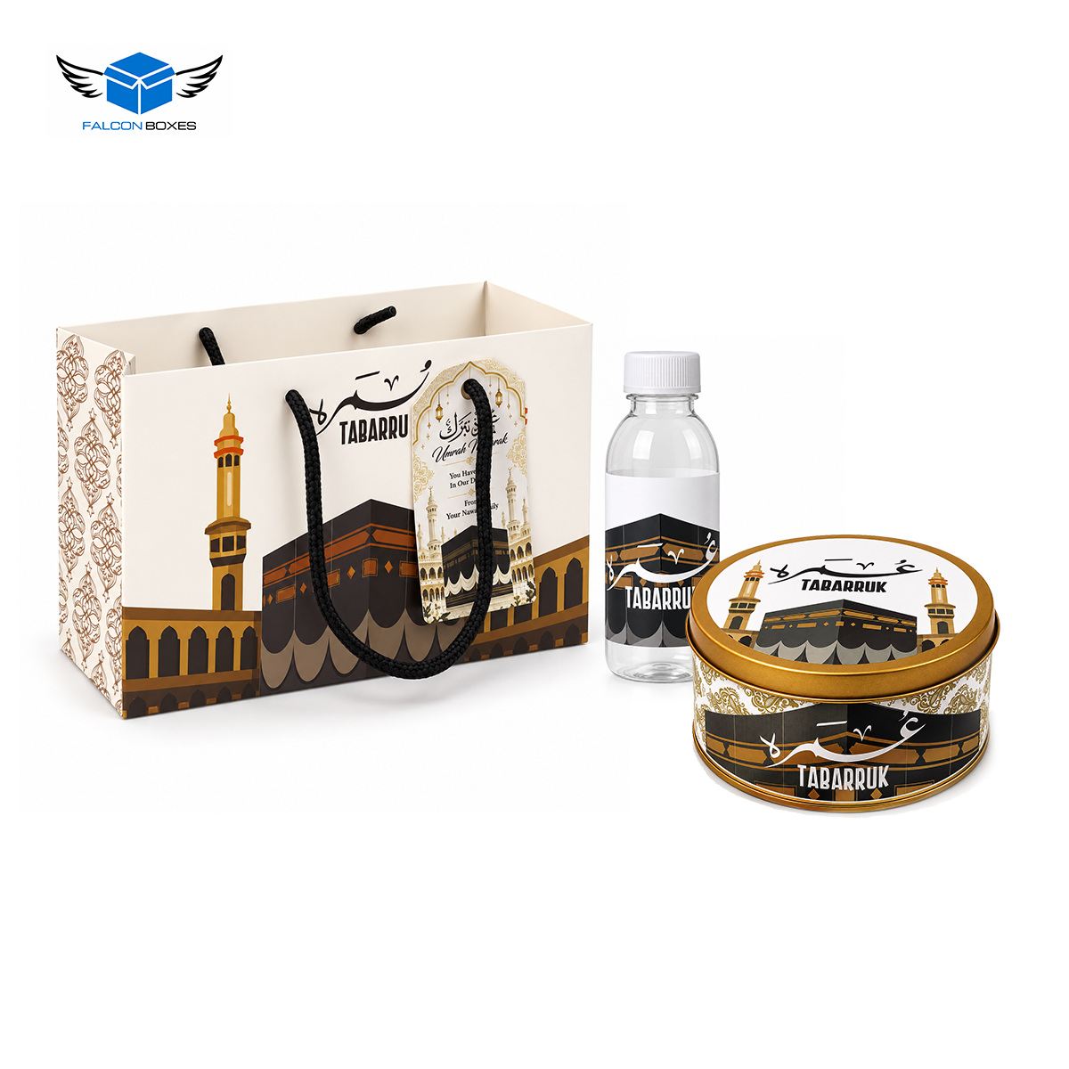 Islamic Favor Set (with small Tin Box 125g) - Umrah / Hajj Tabarruk Packaging