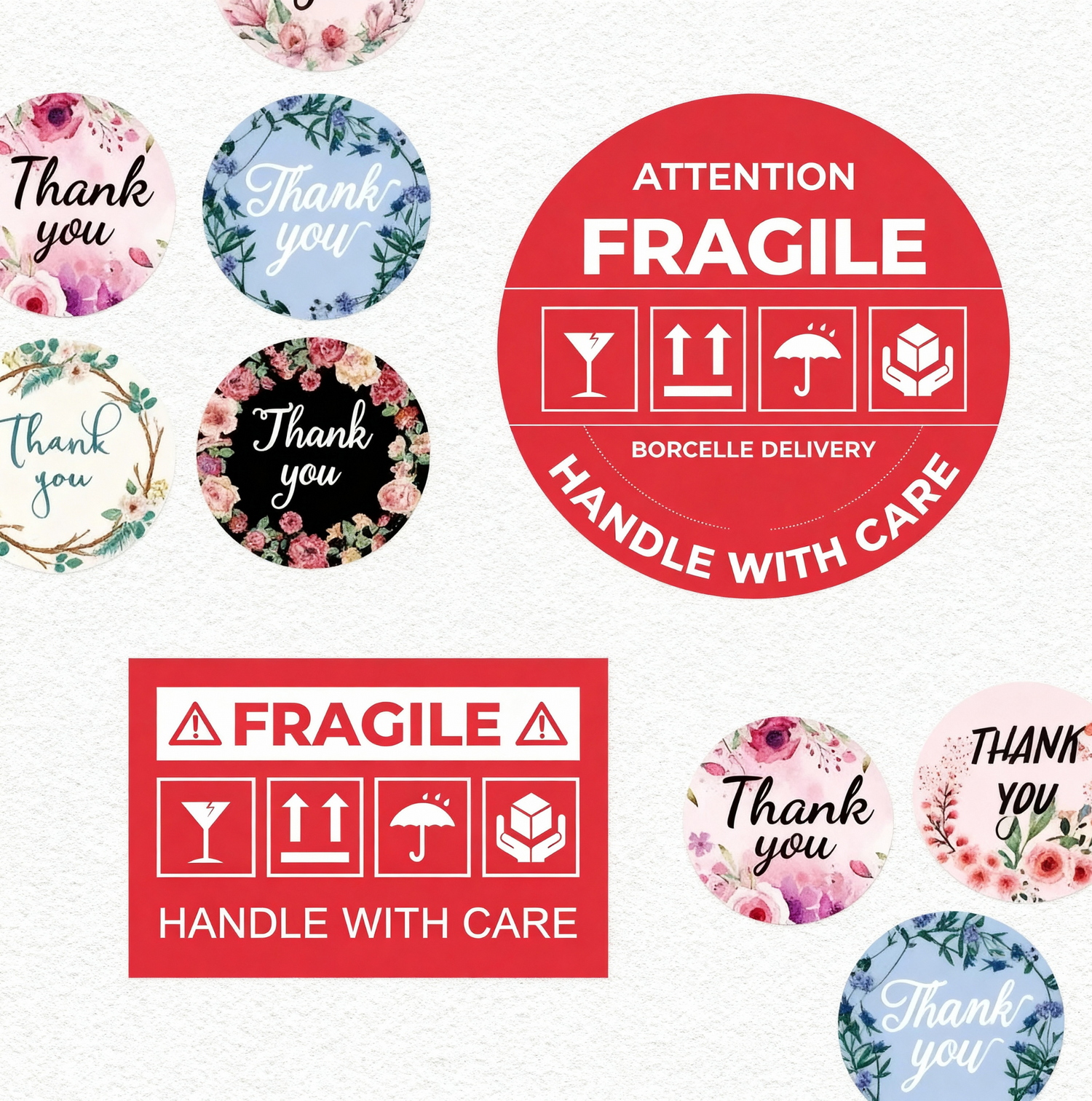 Thank You & Fragile Stickers