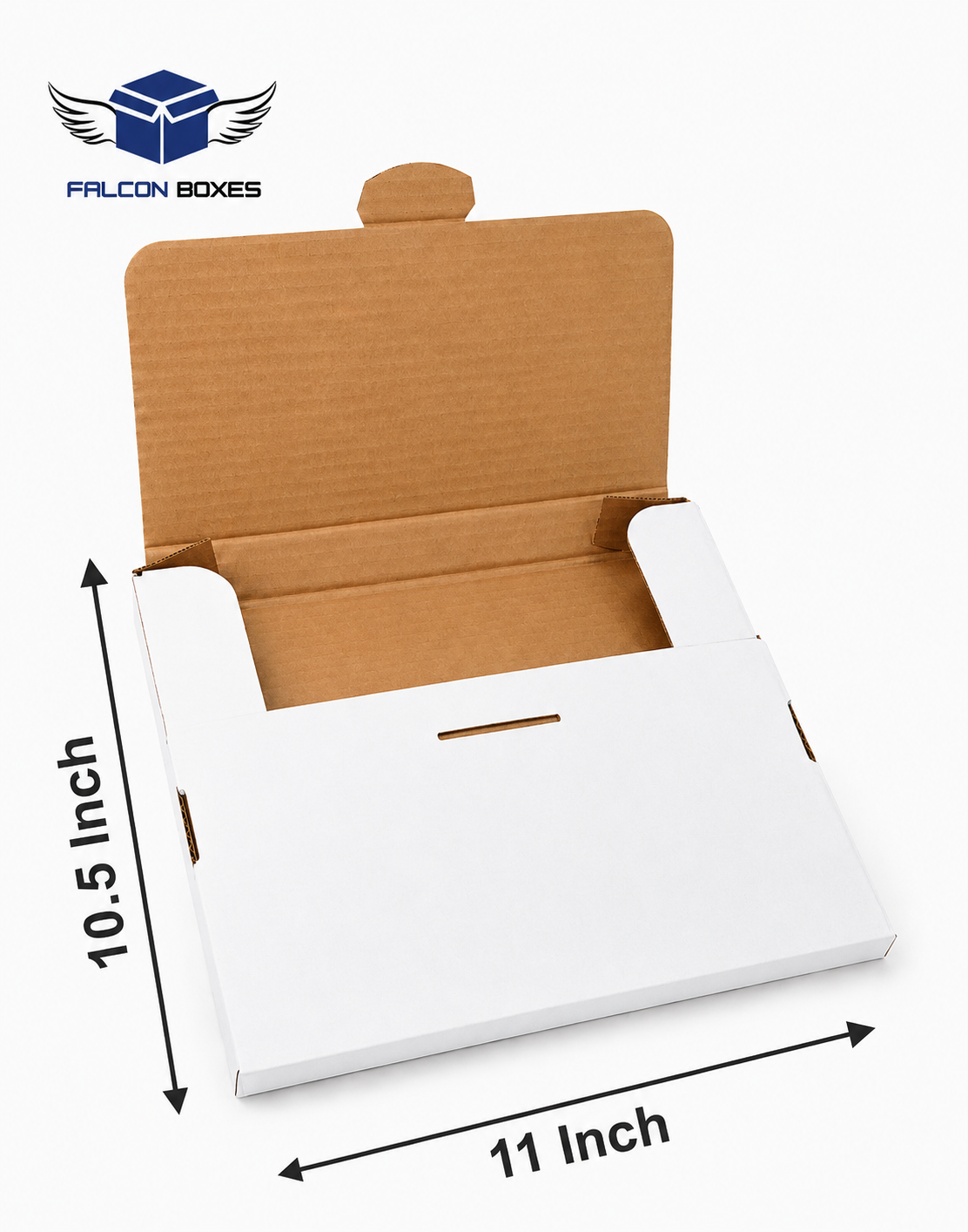 (11x10.5x1.5) White Premium Corrugated  T-Shirt Packaging Box