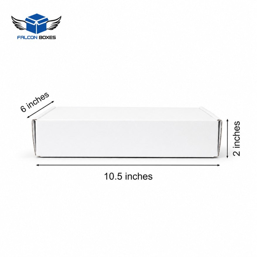 10.5x6x2 Cone Mehndi Ecommerce Box - closed side view with dimensions