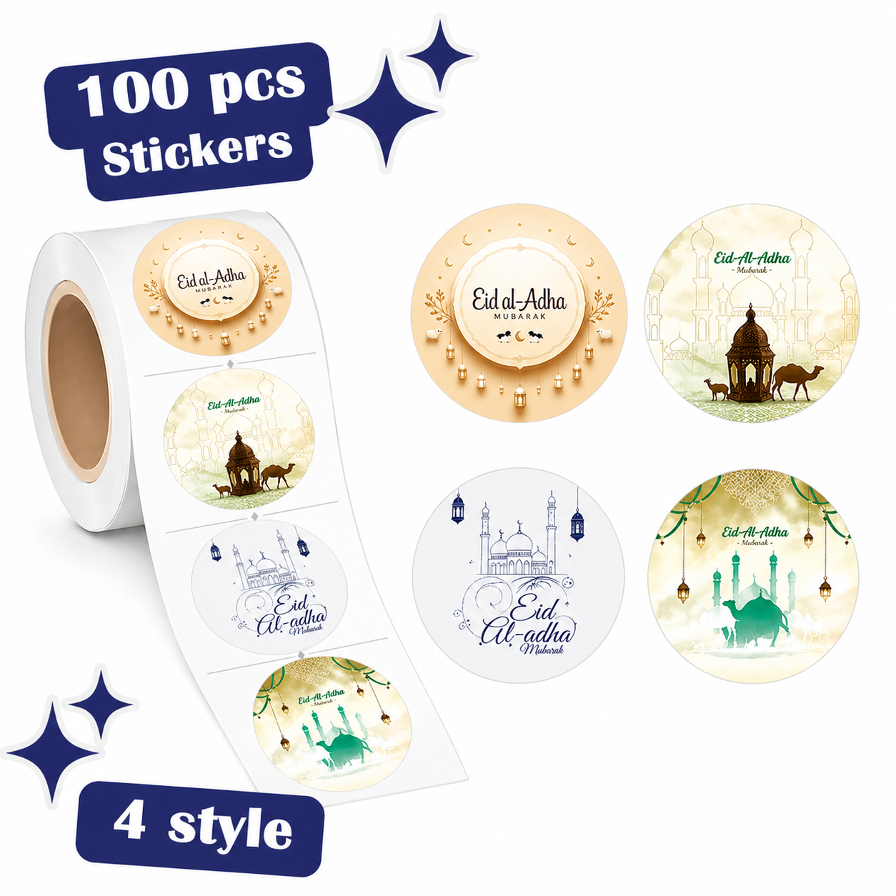 100-PCS Eid ul Adha Thank You Stickers