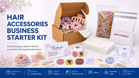 Hair Accessories Business Starter Kit – Complete Premium Packaging Bundle for Scrunchies, Clips & Hair Accessory Brands