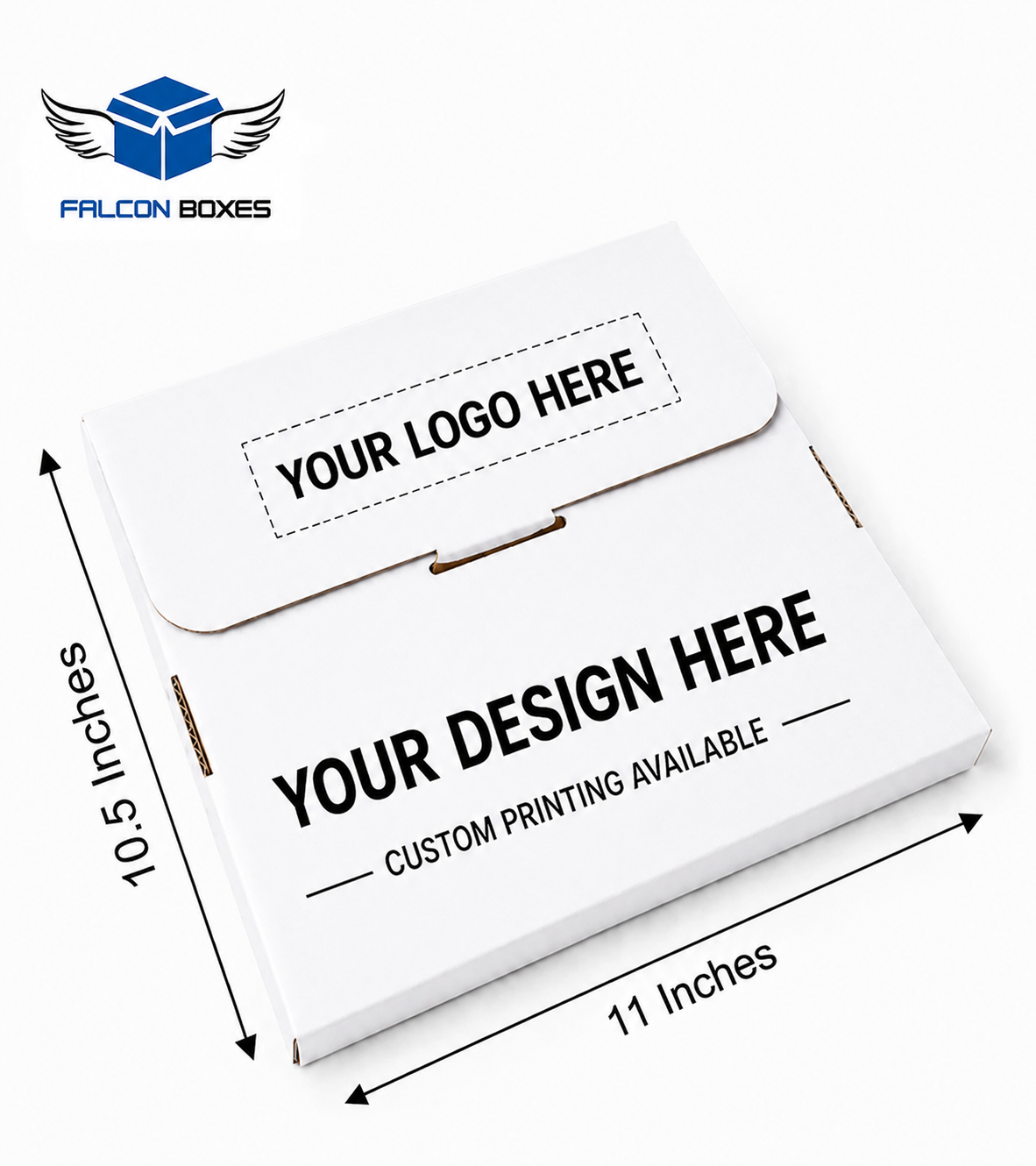 (11x10.5x1.5) White Premium Corrugated  T-Shirt Packaging Box