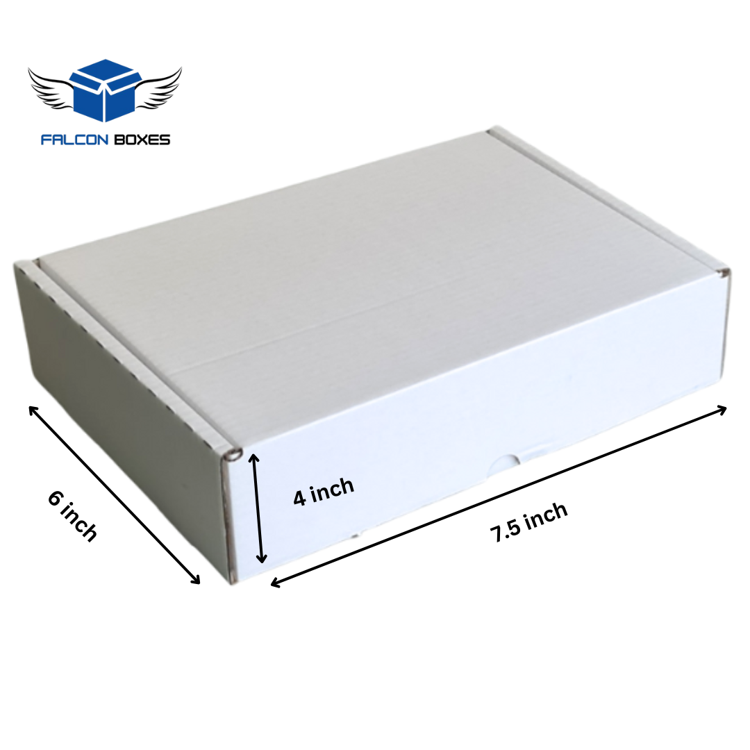 (7.5x6x4) White Small E-Commerce Box – Falcon Boxes
