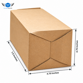 Bottom view of 4.75 x 4.75 x 7.5 inch kraft box - Falcon Boxes