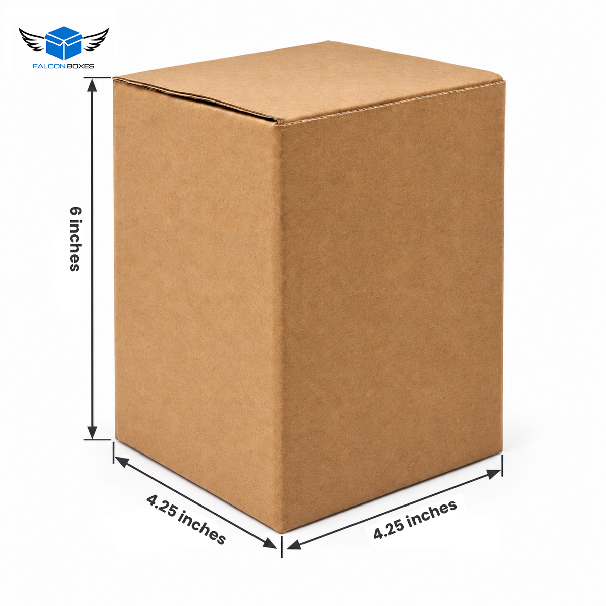 4.25 x 4.25 x 6 inch kraft corrugated box - Falcon Boxes