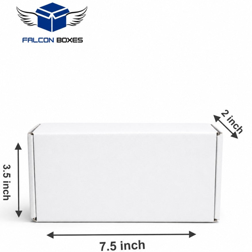 (7.5x3.5x2) Premium White Corrugated Cosmetic Packaging Box