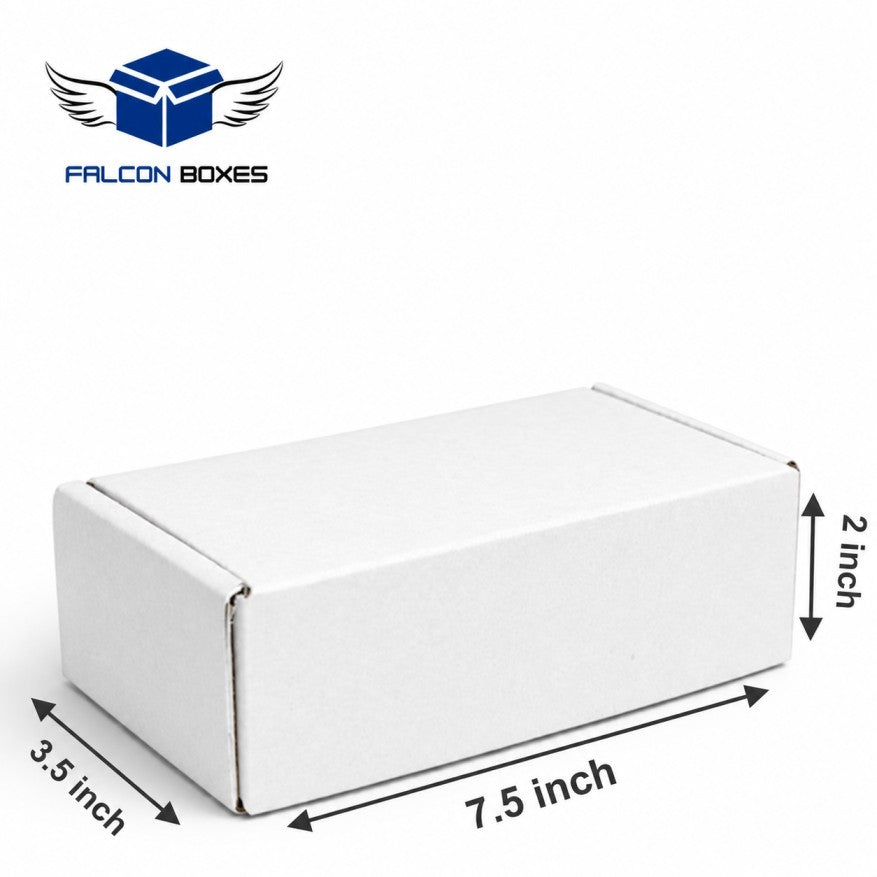 (7.5x3.5x2) Premium White Corrugated Cosmetic Packaging Box