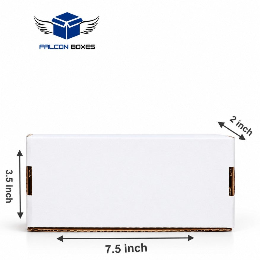 (7.5x3.5x2) Premium White Corrugated Cosmetic Packaging Box