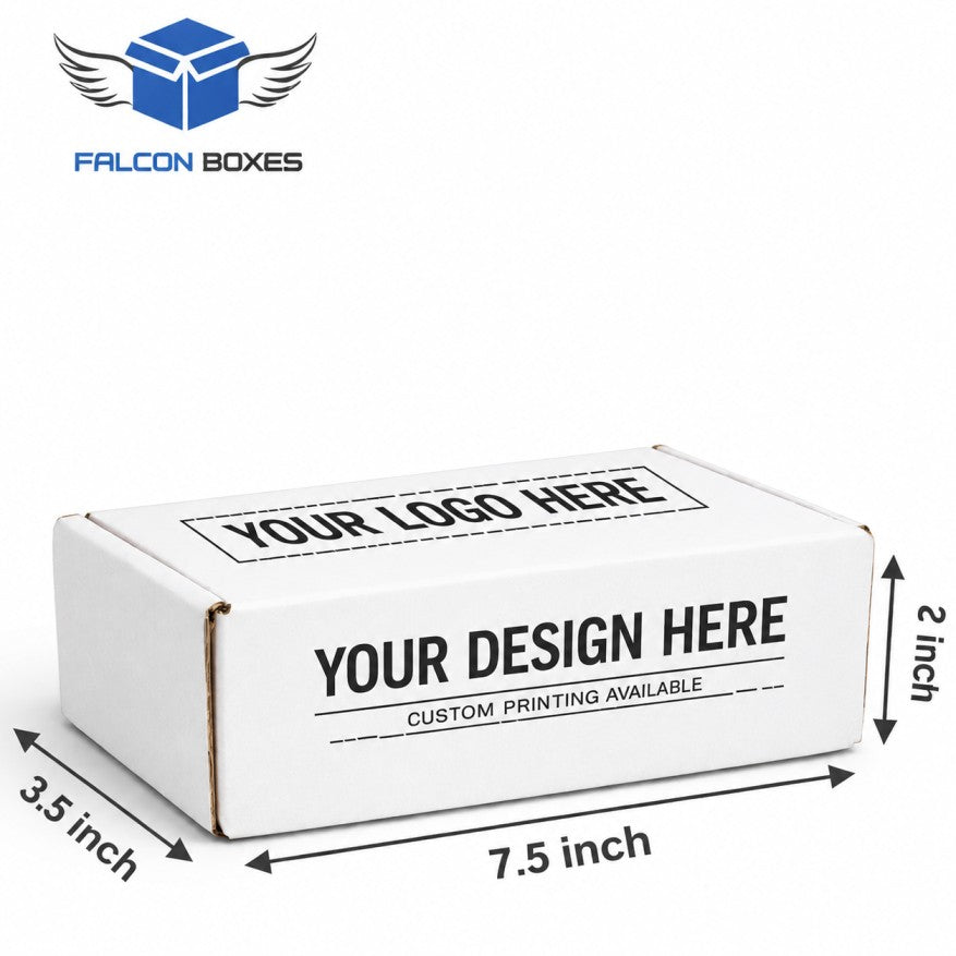 (7.5x3.5x2) Premium White Corrugated Cosmetic Packaging Box