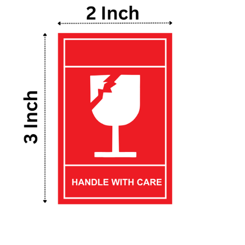 100 Pieces Fragile Stickers Multiple Sizes