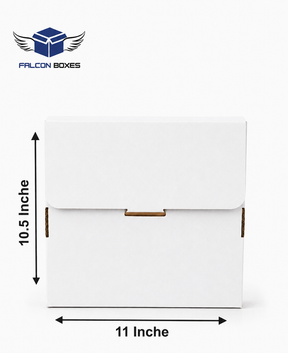 (11x10.5x1.5) White Premium Corrugated  T-Shirt Packaging Box