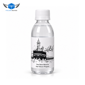 Kaaba Tabarruk bottle with printed label