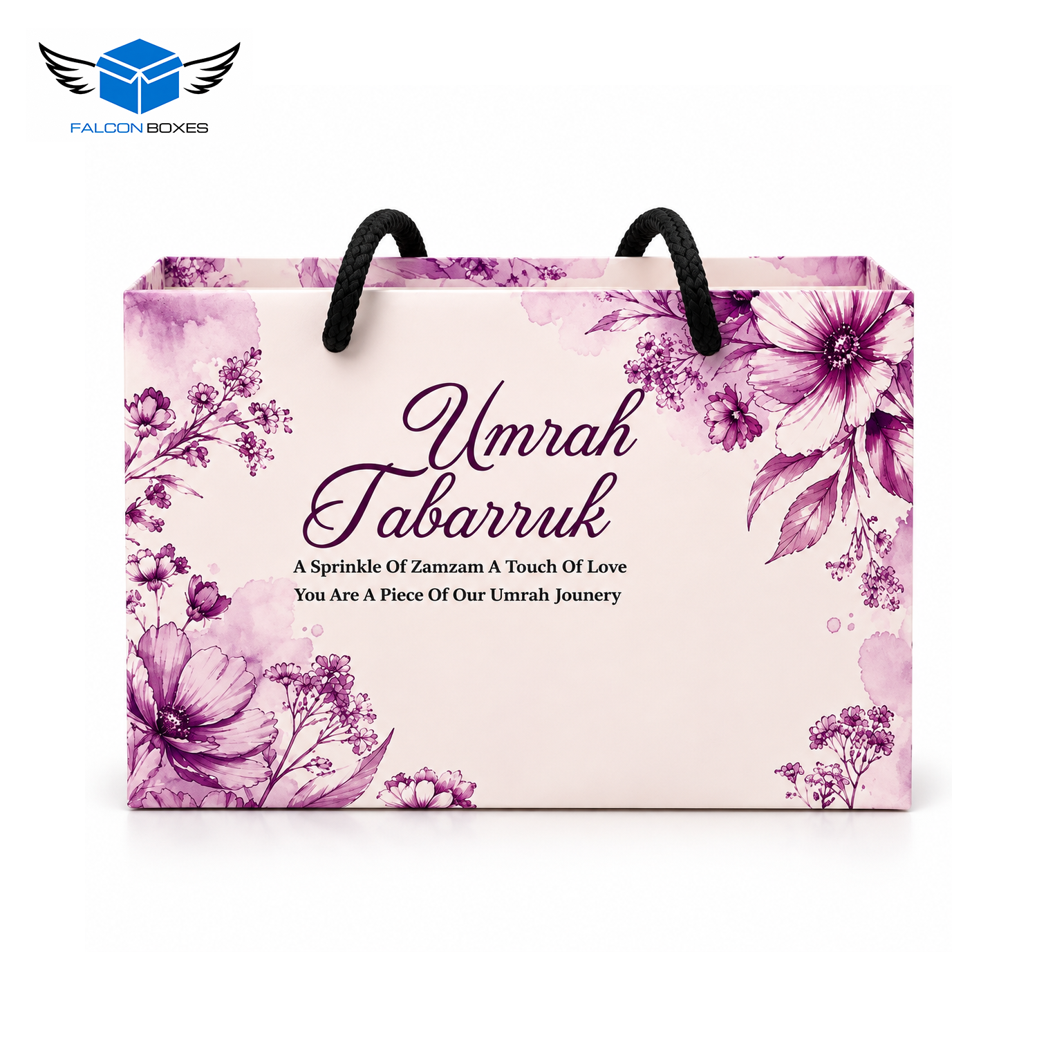 Purple watercolor floral Tabarruk gift bag