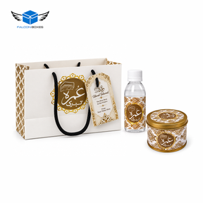 Luxury Golden Set (with small Tin Box 125g) - Umrah / Hajj Tabarruk Packaging