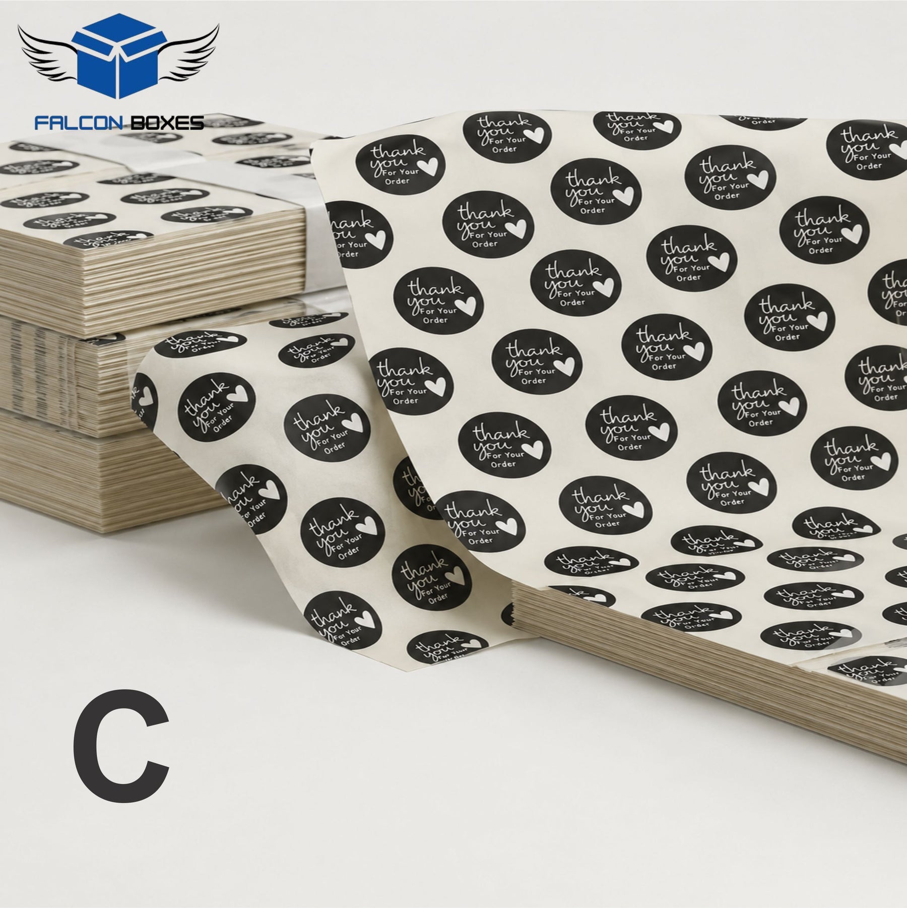 100-PCS Thank You Printed Butter Paper