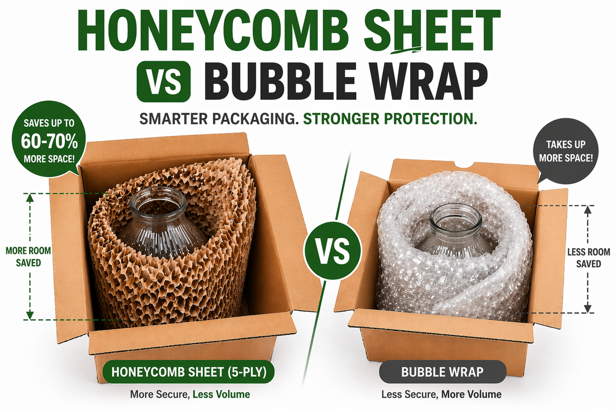Bubble Wrap Killer 5-Ply Honeycomb Packaging Paper Sheet – Replace Bubble Wrap with Eco Protection