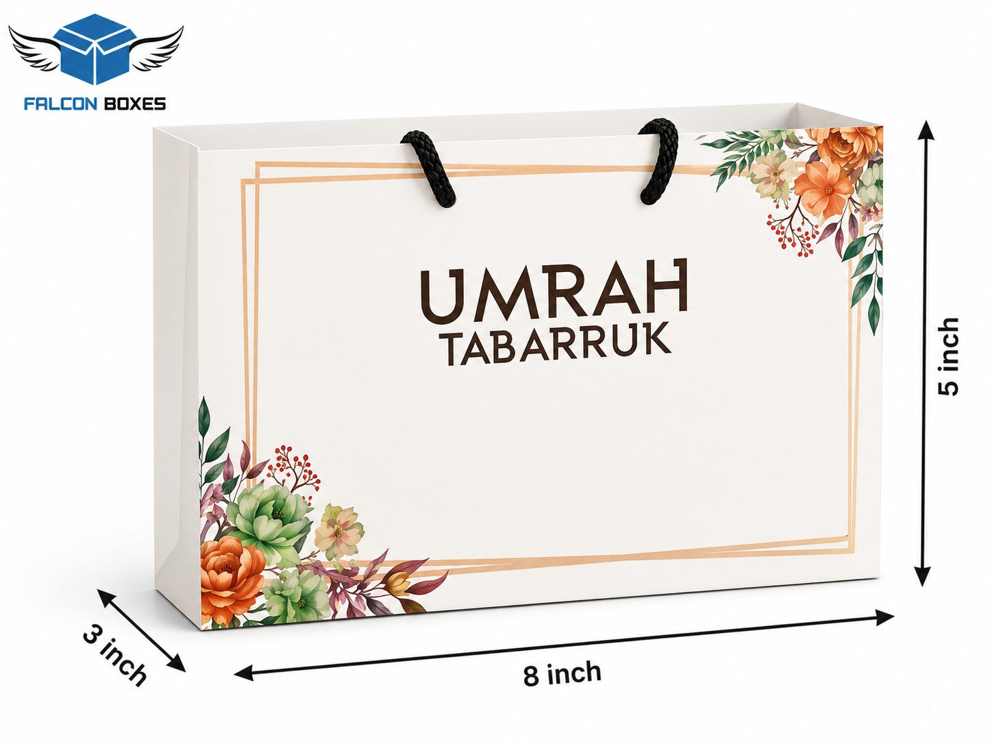Elegant Paper Bags for Gifts – Hajj Mubarak Design