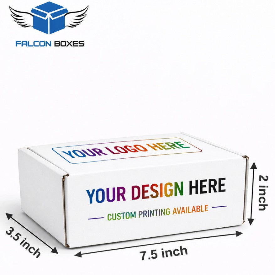 (7.5x3.5x2) Premium White Corrugated Cosmetic Packaging Box