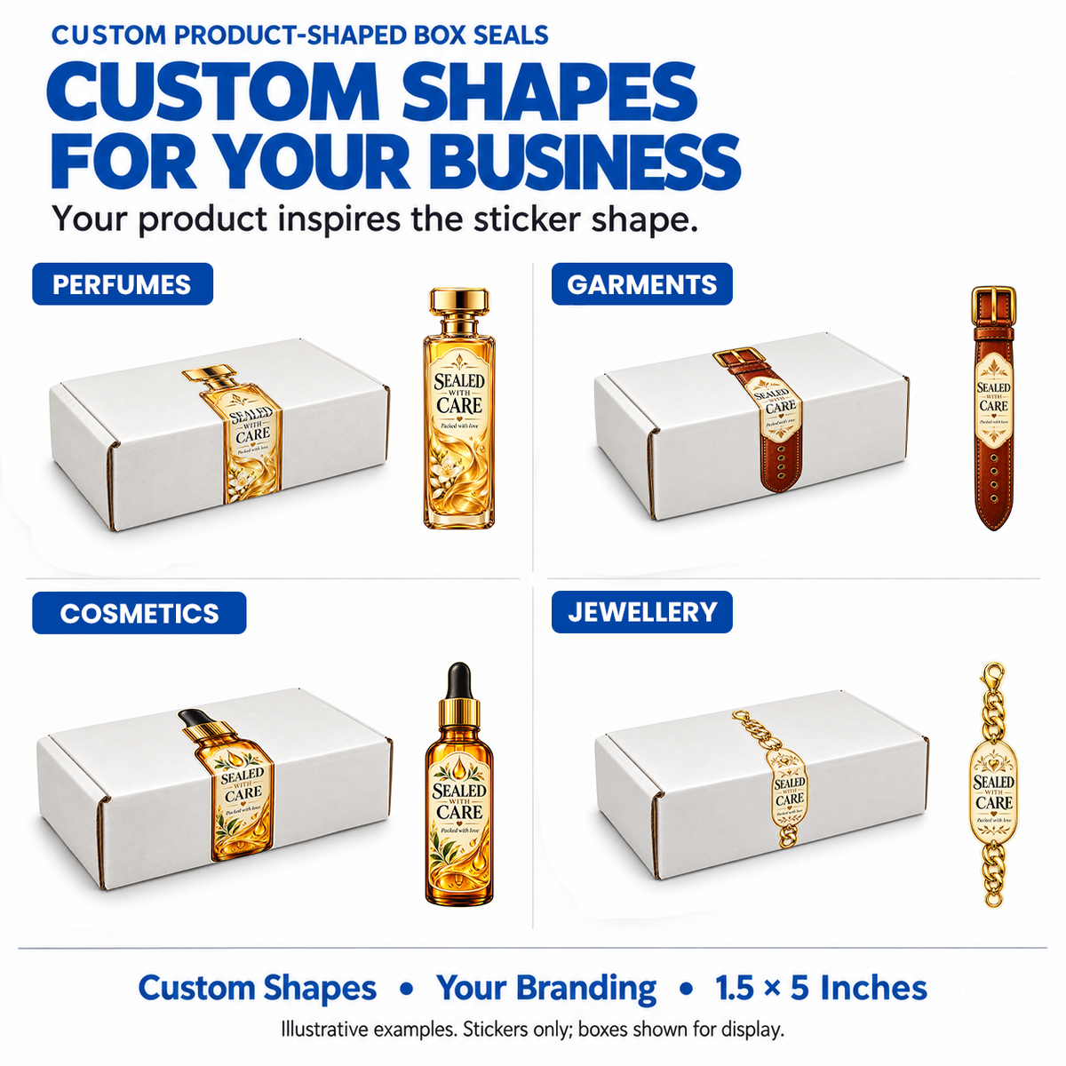 50-PCS Custom Product Shape Sealing Stickers – Personalized Box Packaging Stickers
