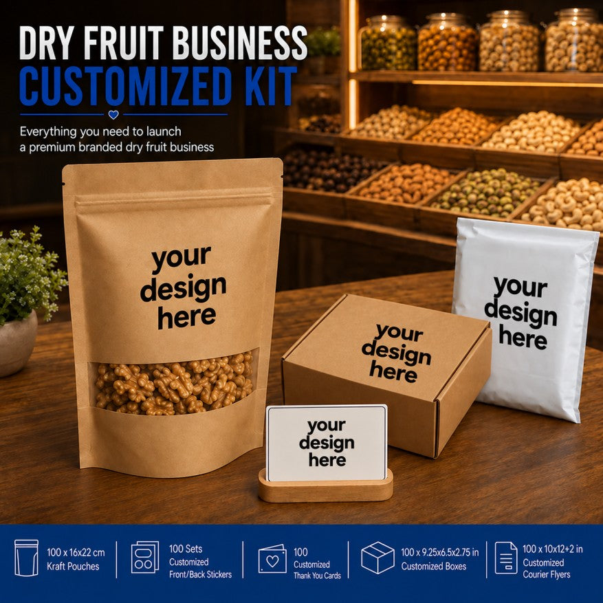 Dry Fruit Business Starter Kit – Complete Packaging Bundle for Dry Fruit, Nuts & Snack Brands