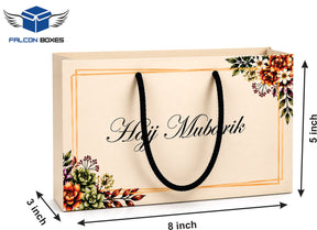 Elegant Paper Bags for Gifts – Hajj Mubarak Design
