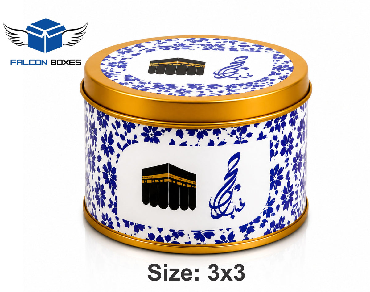 Tin Box B&W – Premium Umrah & Hajj Tabarruk Gift
