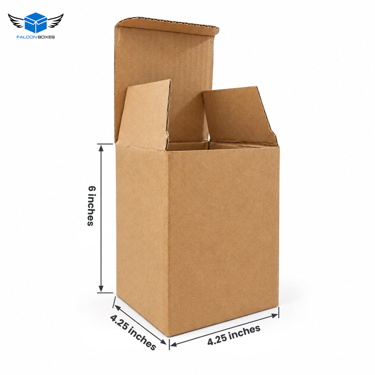 4.25 x 4.25 x 6 inch kraft corrugated box - Falcon Boxes