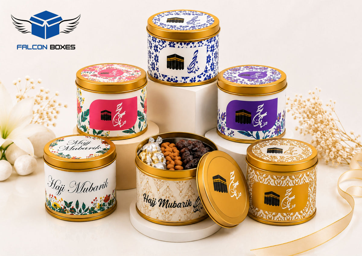 Tin Box B&W – Premium Umrah & Hajj Tabarruk Gift