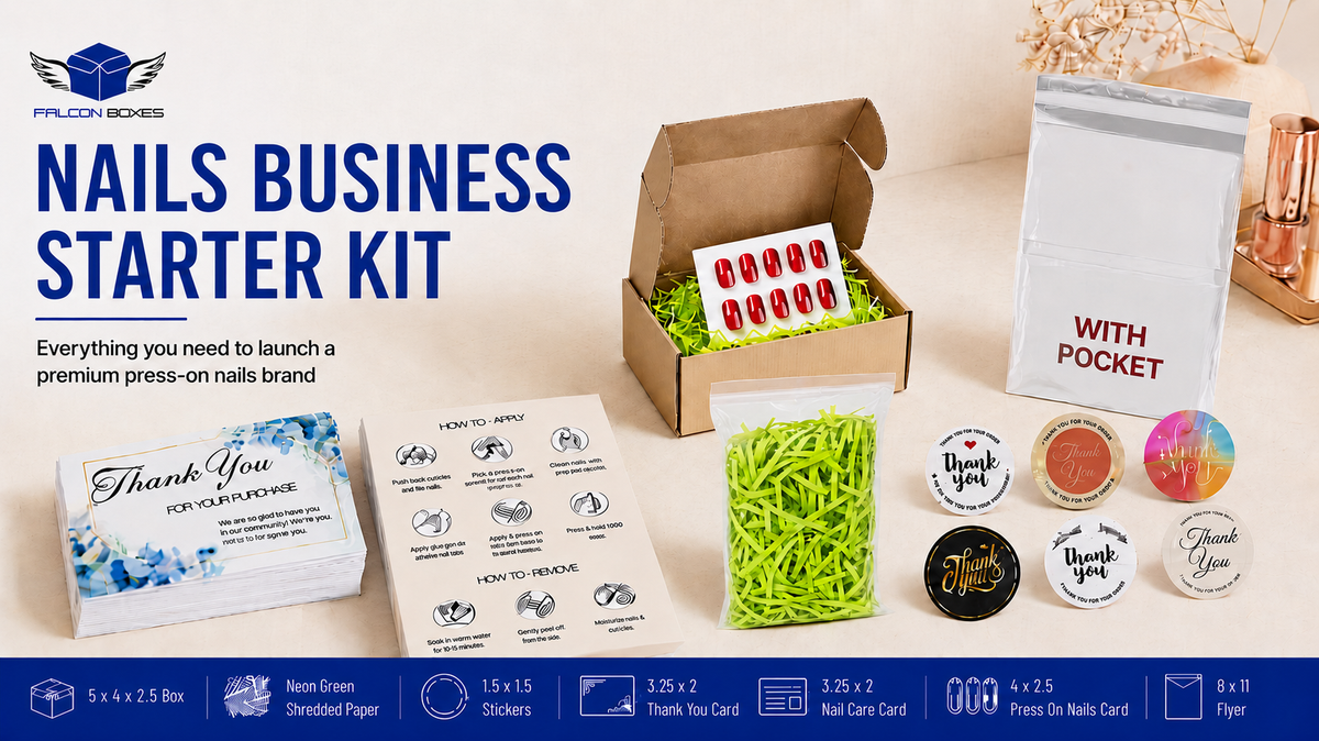 Nails Business Starter Kit – Complete Premium Packaging Bundle for Press-On Nails & Nail Brands