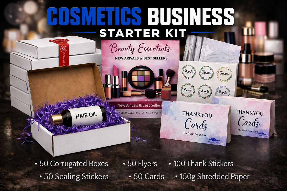Cosmetics Business Starter Kit -  A complete packaging solution designed for startups
