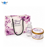 Purple floral 250g set with bag bottle tin