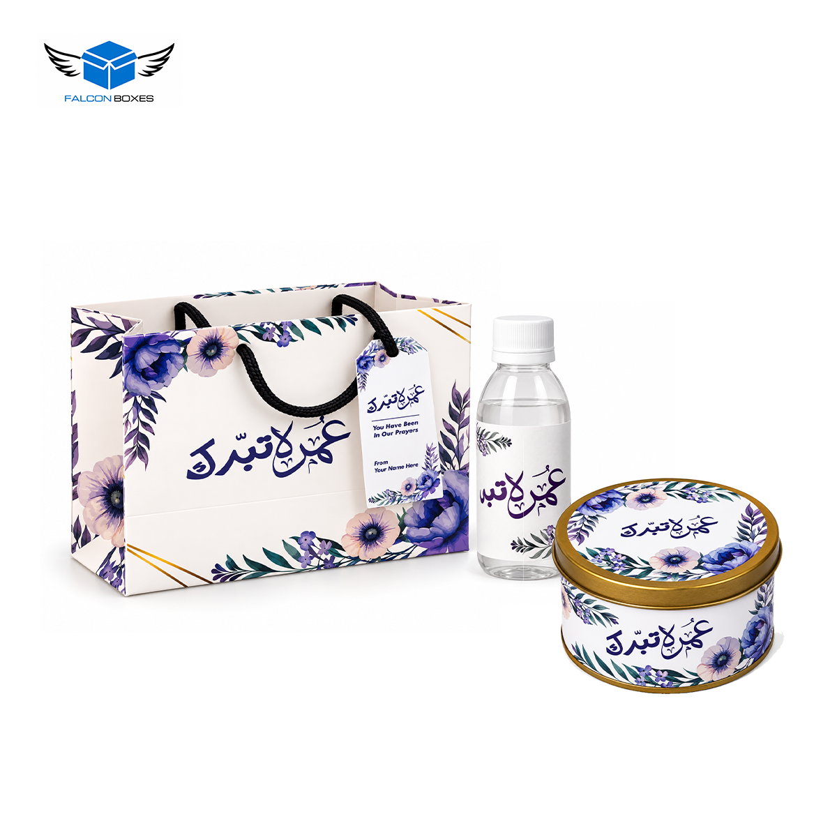 Premium Purple Set (with Tin Jar 250g) - Umrah Tabarruk Packaging