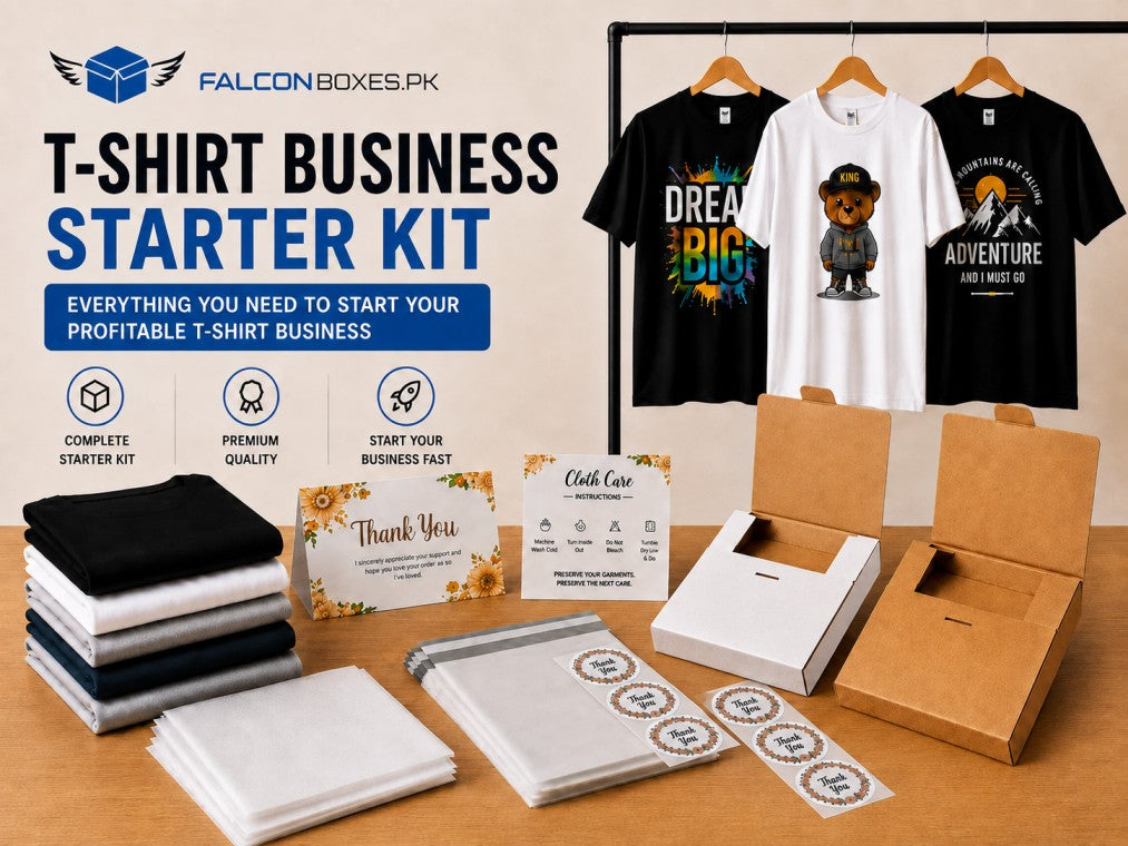 T-Shirt Business Starter Kit – Complete Packaging Bundle for T-Shirt Brands