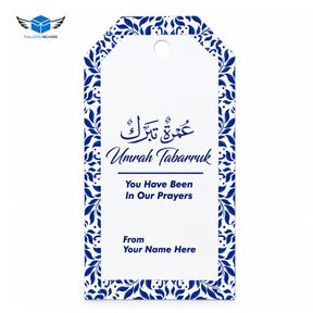 Blue Islamic Gift Set (with small Tin Box 125g) - Umrah / Hajj Tabarruk Packaging