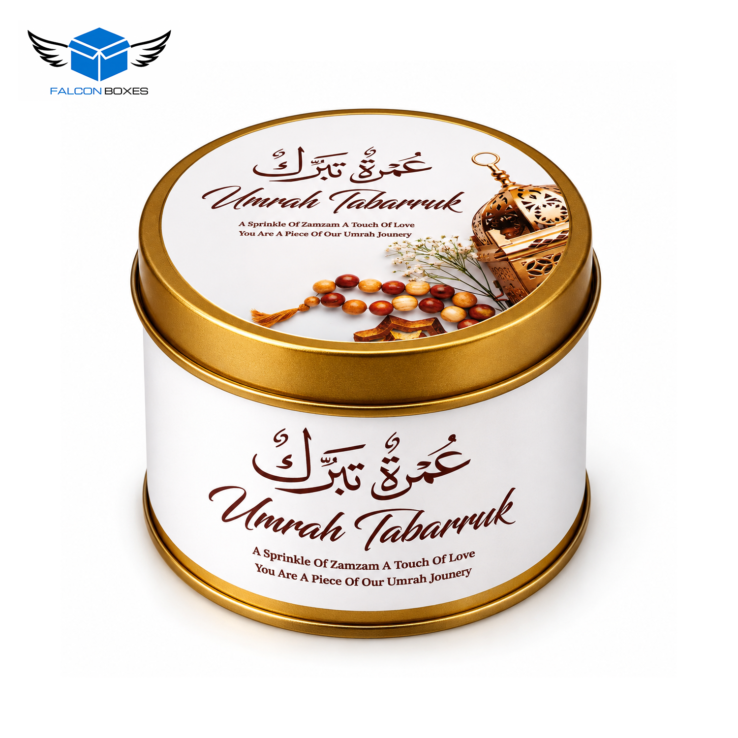 Gold lantern tasbeeh 125g metal tin