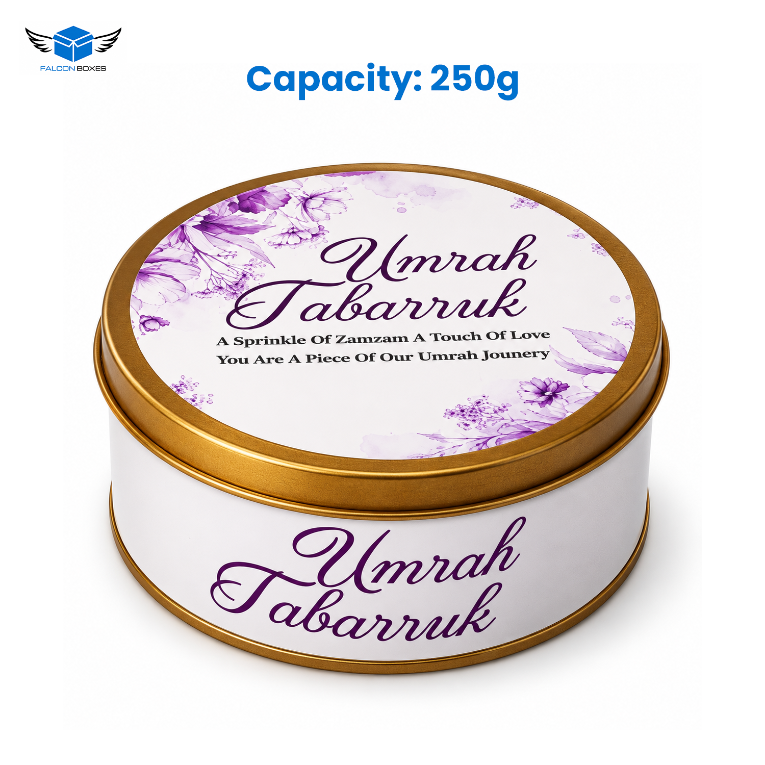 Purple floral 250g tin