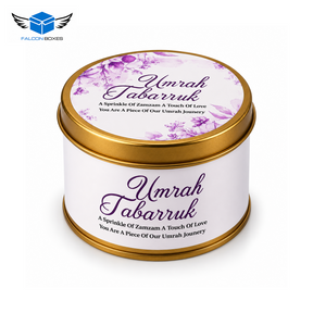 Purple floral 125g Tabarruk metal tin