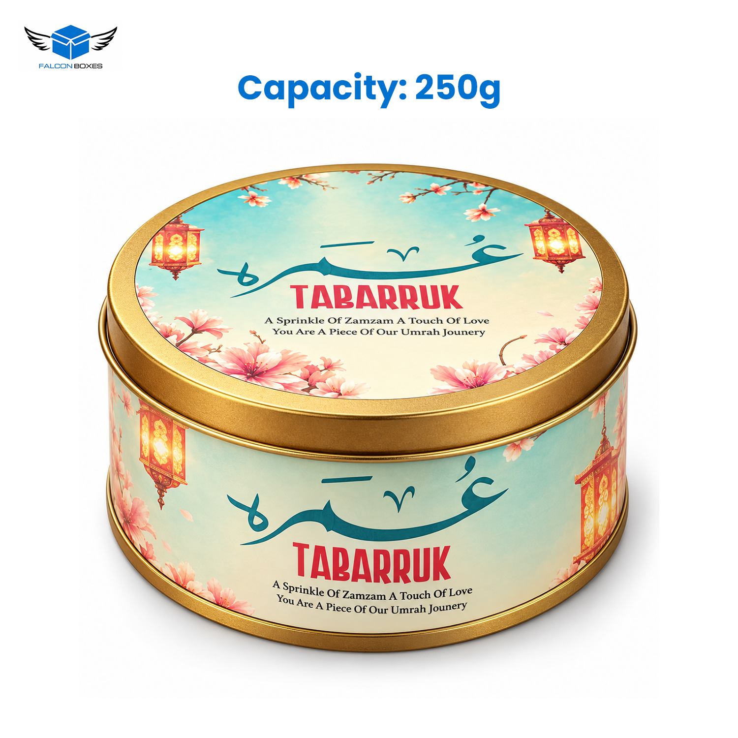 250g floral Tabarruk tin jar