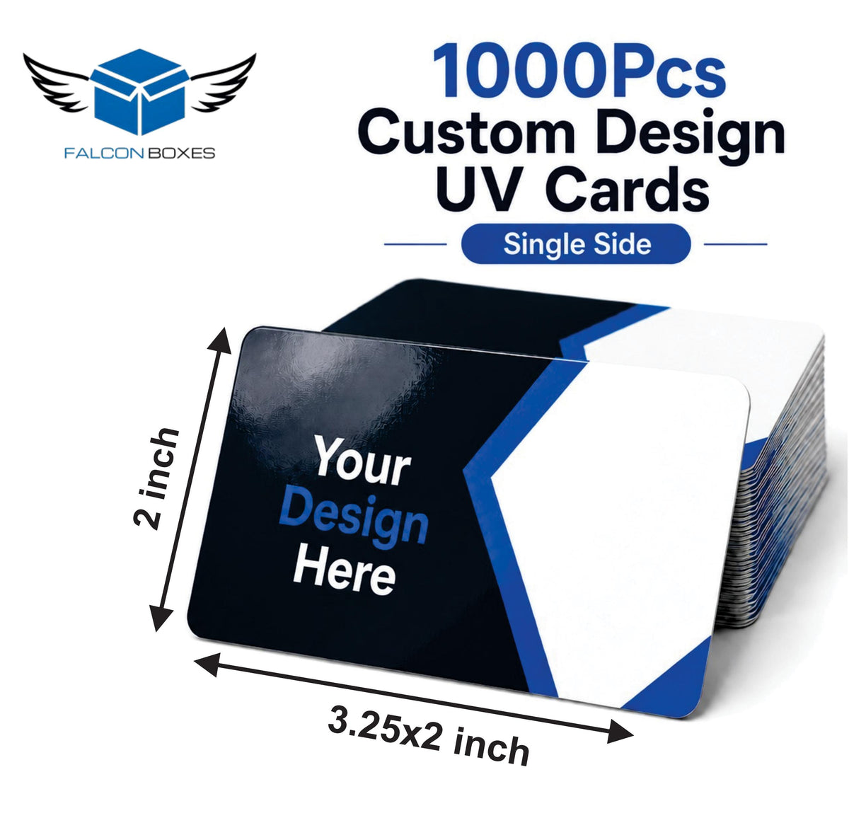 1000Pcs Custom Design Business Cards With UV (Single Side)