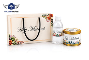 Elegant Floral Gift Set (with small Tin Box 125g) - Umrah / Hajj Tabarruk Packaging