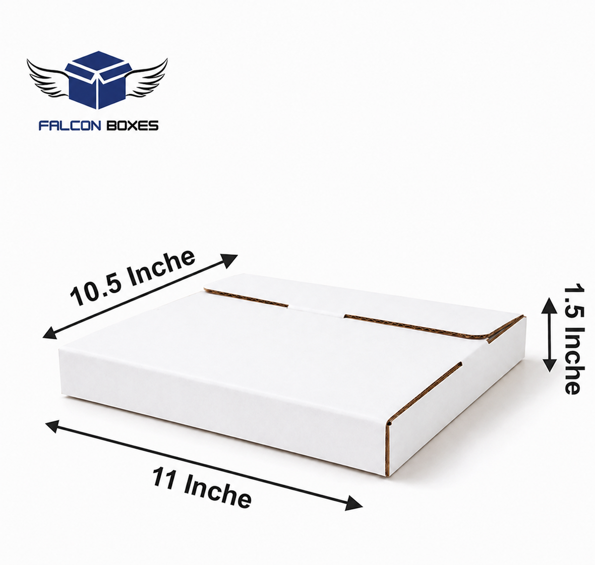 (11x10.5x1.5) White Premium Corrugated  T-Shirt Packaging Box