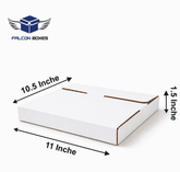 (11x10.5x1.5) White Premium Corrugated  T-Shirt Packaging Box