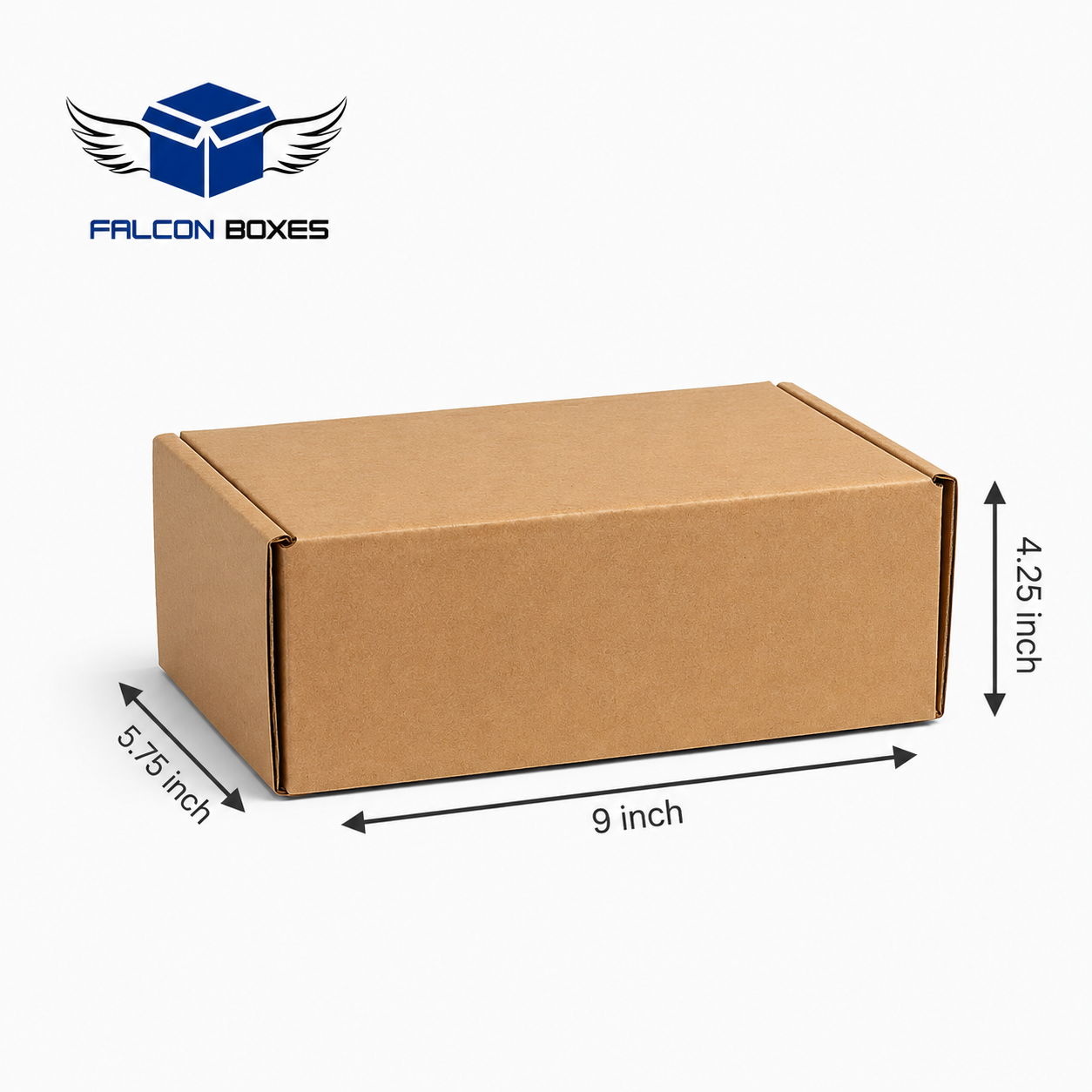 Brown corrugated mailer box 9 x 5.75 x 4.25 inches by Falcon Boxes