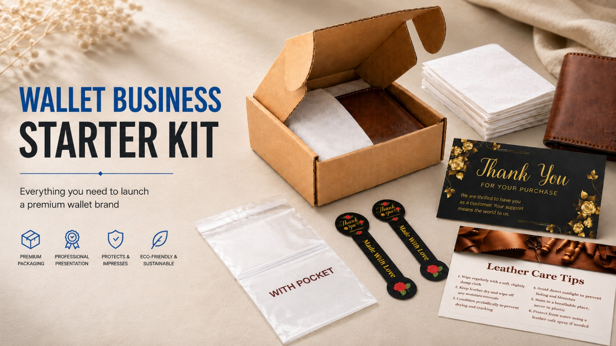 Wallet Business Starter Kit – Complete Premium Packaging Bundle for Leather Wallets & Accessory Brands